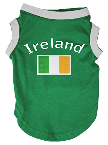 Petitebella Irland & Flagge Welpen-Hunde-Shirt, Grün, Größe M von Petitebella