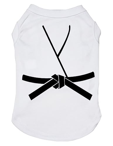 Petitebella Judo Karate Taekwondo-Hunde-Shirt, Jersey, für Welpen, Weiß/Schwarz, Größe S von Petitebella