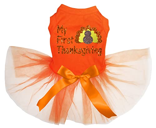 Petitebella My First Thanksgiving Türkei Hundekleid für Welpen, Orange/Orange, Größe M Petitebella My First Thanksgiving Türkei Hundekleid für Welpen, Orange/Orange, Größe M von Petitebella