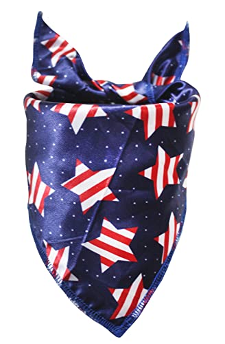 Petitebella Patriotic Stars Haustier-Halstuch, Blau / Streifen, Größe L von Petitebella