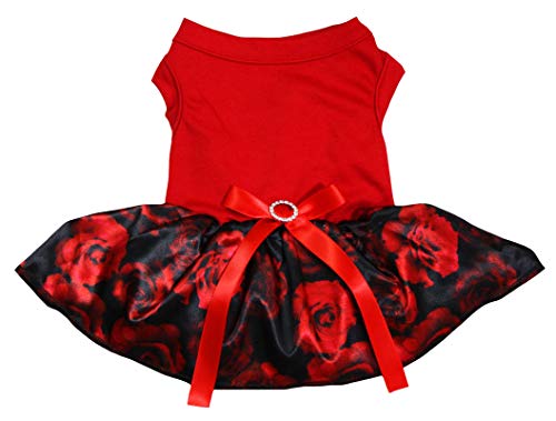 Petitebella Puppy Hund Kleidung Mutter 's Day Uni Top Rose Kleid, Large, Red Black Rose von Petitebella