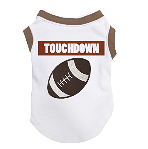 Petitebella Touchdown Fußball-Hunde-Shirt, Größe XXXL, Weiß Petitebella Touchdown Fußball-Hunde-Shirt, Größe XXXL, Weiß von Petitebella