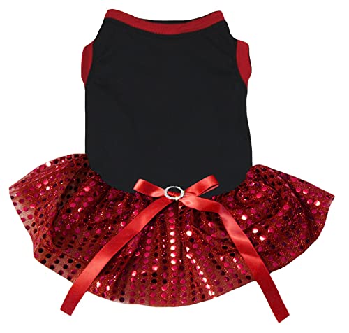 Petitebella Tutu-Hundekleid, einfarbig, Pailletten, Schwarz/Rot, Größe XXL Petitebella Tutu-Hundekleid, einfarbig, Pailletten, Schwarz/Rot, Größe XXL von Petitebella