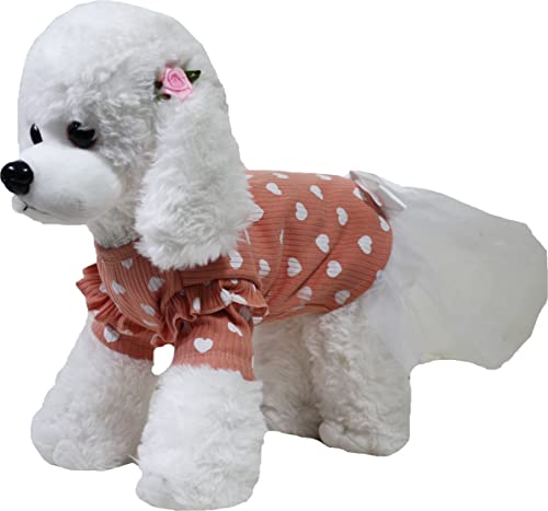 Petitebella Valentinstags-Hundekleid mit Herzen, Fleece, Größe L, Rosa von Petitebella