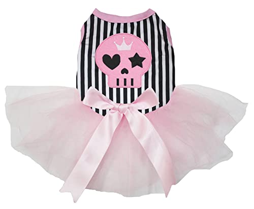 Petitebella Welpenkleid mit Totenkopfgesicht, Rosa, Größe M, Rosa von Petitebella