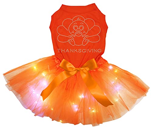 Petitebelle Baby Türkei Welpe Hundekleid mit Strass, Orange/Orange, LED, Größe XL Petitebelle Baby Türkei Welpe Hundekleid mit Strass, Orange/Orange, LED, Größe XL von Petitebelle
