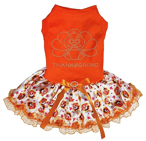 Petitebelle Baby Türkei Welpe Hundekleid mit Strass (Orange/Türkei-Spitze, XX-Large) von Petitebelle