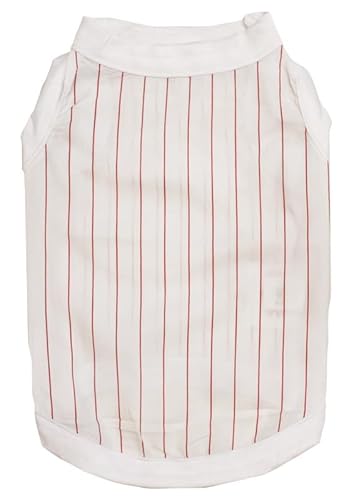 Petitebelle Baseball Jersey Puppy Dog Shirt (weiß/rot gestreift, XXL) von Petitebelle