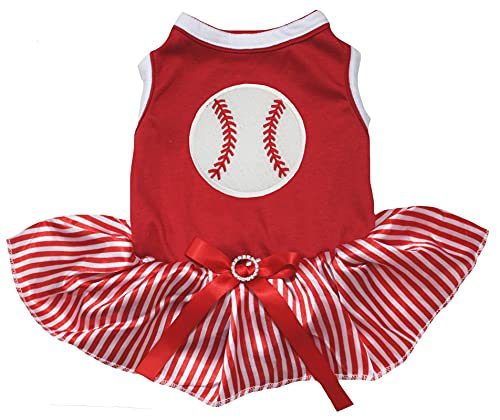 Petitebelle Baseballkleid für Welpen, Rot mit feinen Streifen, Größe XXXL Petitebelle Baseballkleid für Welpen, Rot mit feinen Streifen, Größe XXXL von Petitebelle