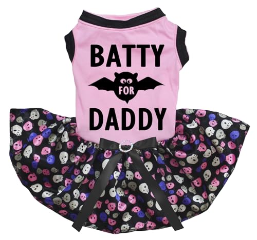 Petitebelle Batty for Daddy Hundekleid für Welpen, Rosa / Regenbogen-Totenkopf, Größe XL Petitebelle Batty for Daddy Hundekleid für Welpen, Rosa / Regenbogen-Totenkopf, Größe XL von Petitebelle