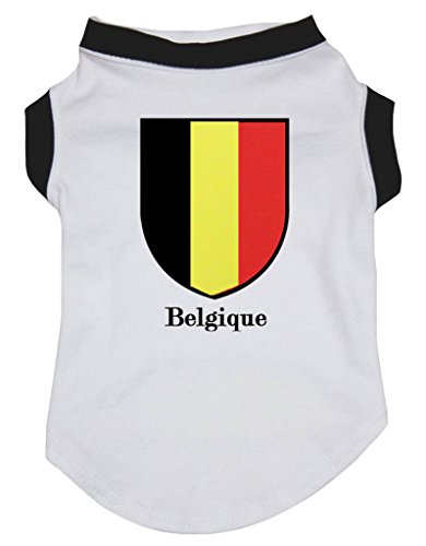 Petitebelle Belgique Flagge von Belgien Puppy Hund Baumwolle Shirt von Petitebelle