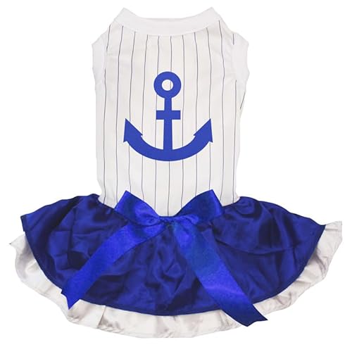Petitebelle Blue Anchor Hundekleid für Welpen, Streifen/Blau-Weiß, Größe M Petitebelle Blue Anchor Hundekleid für Welpen, Streifen/Blau-Weiß, Größe M von Petitebelle