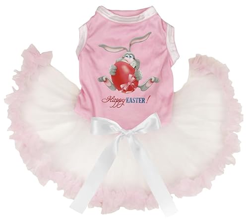 Petitebelle Bunny Egg Happy Easter Hundekleid für Welpen, Rosa/Beige, Größe XS Petitebelle Bunny Egg Happy Easter Hundekleid für Welpen, Rosa/Beige, Größe XS von Petitebelle