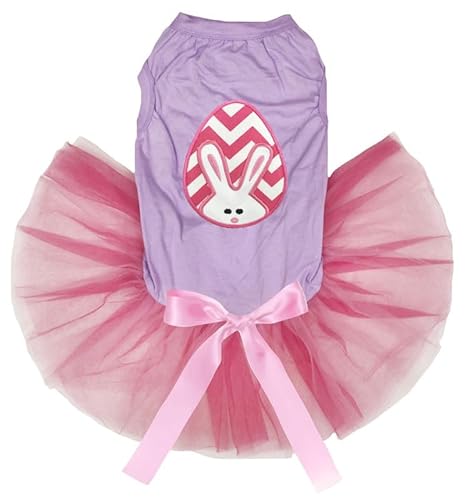 Petitebelle Chevron Bunny Osterei Welpen-Hundekleid (Lavendel/Rosa, Größe XL) von Petitebelle