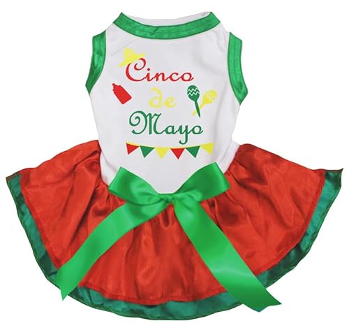 Petitebelle Cinco De Mayo Hundekleid für Welpen, Karnevals-Stil, Weiß/Rotgrün, Größe L Petitebelle Cinco De Mayo Hundekleid für Welpen, Karnevals-Stil, Weiß/Rotgrün, Größe L von Petitebelle