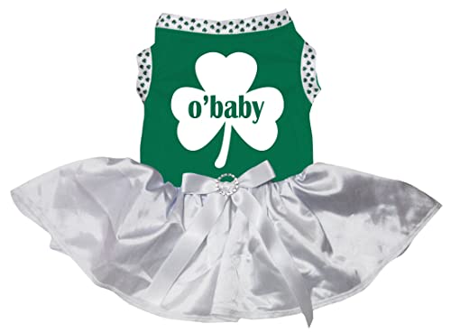 Petitebelle Clover O'Baby Hundekleid für Welpen, Grün/Weiß, Größe S Petitebelle Clover O'Baby Hundekleid für Welpen, Grün/Weiß, Größe S von Petitebelle