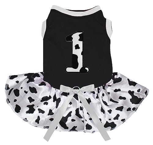 Petitebelle Cow 1st Puppy Hundekleid (Schwarz/Kuh, Größe XL) von Petitebelle
