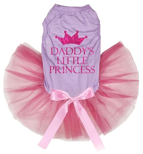 Petitebelle Daddy's Little Princess Welpen-Hundekleid (Lavendel/Rosa, XX-Large) von Petitebelle