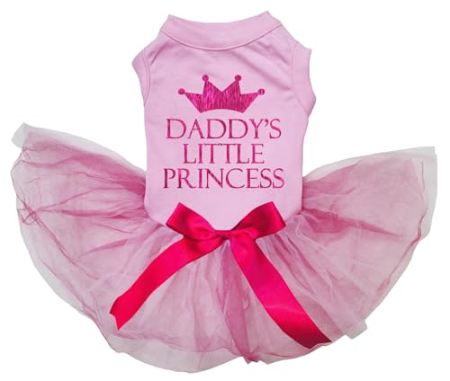 Petitebelle Daddy's Little Princess Welpen-Hundekleid (Rosa/Rosa, XXXL) von Petitebelle