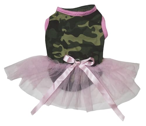 Petitebelle Einfarbiges Camouflage-Kleid für Welpen, Größe XS, Camouflage/Pink Petitebelle Einfarbiges Camouflage-Kleid für Welpen, Größe XS, Camouflage/Pink von Petitebelle