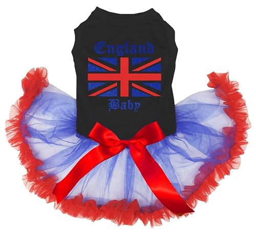 Petitebelle England Baby Union Jack Welpen-Hundekleid (Schwarz/Blau-Rot, XXXL) von Petitebelle