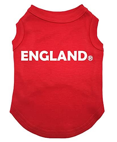Petitebelle England R Sign Hunde-Shirt für Welpen, Größe XXXL, Rot von Petitebelle