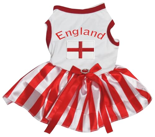 Petitebelle England & Flag Hundekleid für Welpen, Weiß / Streifen, Größe L von Petitebelle