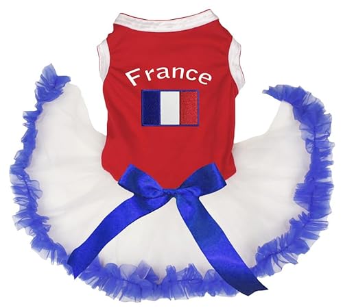 Petitebelle France & Flag Hundekleid für Welpen, Rot/Weiß/Blau, Größe XXL Petitebelle France & Flag Hundekleid für Welpen, Rot/Weiß/Blau, Größe XXL von Petitebelle