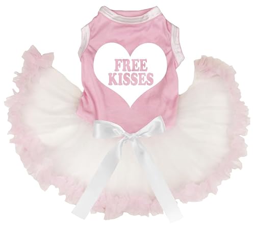 Petitebelle 'Free Kisses' Herz Welpen Kleid (Pink/Beige, Klein) von Petitebelle