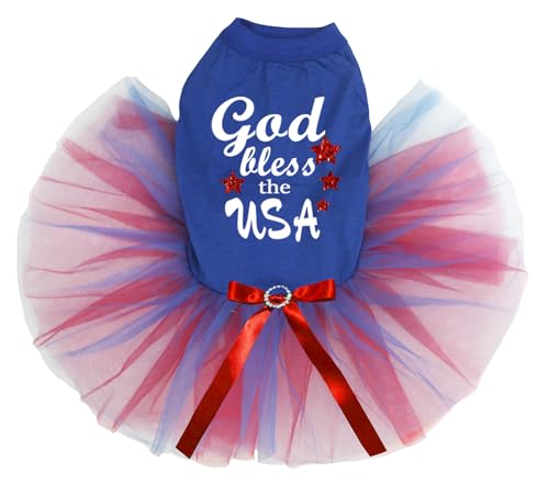 Petitebelle God Bless The USA Hundekleid für Welpen, Blau/Rotblau, Größe XXX-Large) von Petitebelle