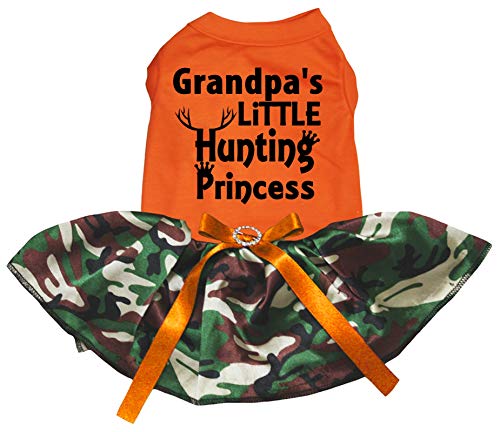 Petitebelle Grandpa's Little Hunting Princess Hundekleid für Welpen, Orange/Camouflage, Größe XL (UK) von Petitebelle