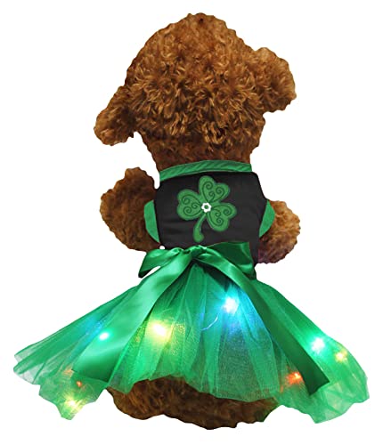 Petitebelle Green Clover Hundekleid für Welpen, Größe XL, Schwarz/Grün von Petitebelle