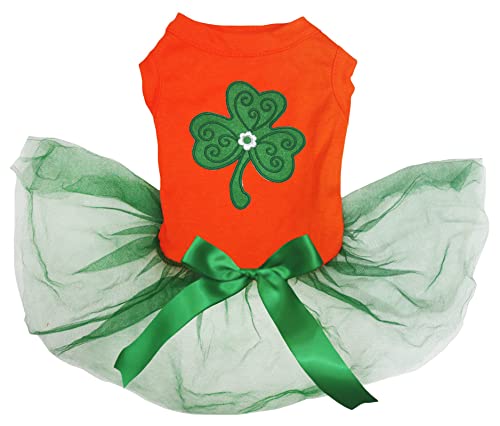 Petitebelle Green Clover Hundekleid für Welpen, Orange/Grün, Größe XXXL von Petitebelle