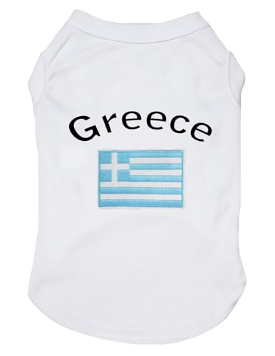 Petitebelle Griechenland & Flagge Welpen-Hunde-Shirt, Weiß, Größe XXL Petitebelle Griechenland & Flagge Welpen-Hunde-Shirt, Weiß, Größe XXL von Petitebelle