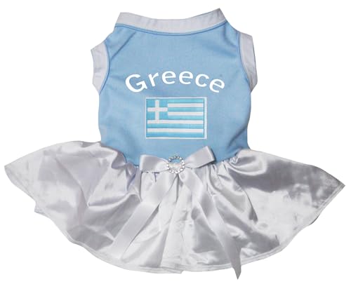Petitebelle Griechenland & Flagge Welpenkleid (Blau/Weiß, Größe L) von Petitebelle