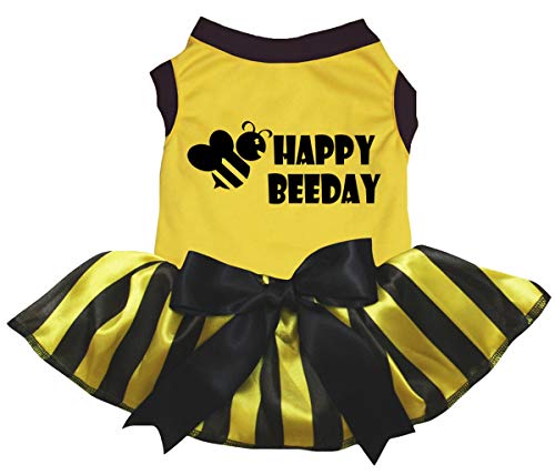 Petitebelle Happy Beeday Hundekleid für Welpen, Gelb/Schwarz gestreift, Größe S Petitebelle Happy Beeday Hundekleid für Welpen, Gelb/Schwarz gestreift, Größe S von Petitebelle