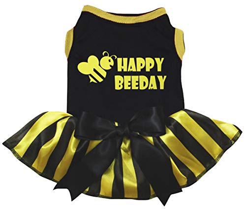 Petitebelle Happy Beeday Hundekleid für Welpen, Schwarz/Gelb gestreift, Größe XL Petitebelle Happy Beeday Hundekleid für Welpen, Schwarz/Gelb gestreift, Größe XL von Petitebelle