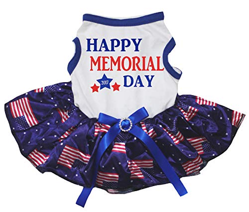 Petitebelle Happy Memorial Day Hundekleid für Welpen, Größe XXXL, Weiß Petitebelle Happy Memorial Day Hundekleid für Welpen, Größe XXXL, Weiß von Petitebelle