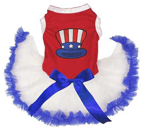 Petitebelle Hat of Uncle Sam Hundekleid für Welpen, Rot/Weiß/Blau, Größe S Petitebelle Hat of Uncle Sam Hundekleid für Welpen, Rot/Weiß/Blau, Größe S von Petitebelle