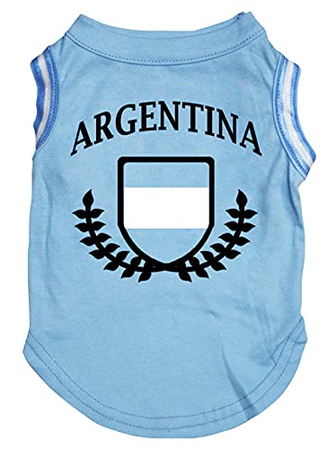 Petitebelle Hunde-Shirt mit Argentinien-Flagge, Blau von Petitebelle
