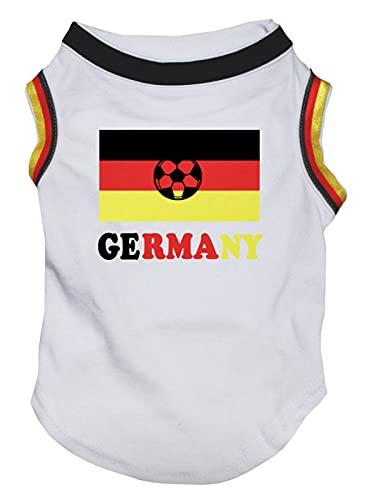 Petitebelle Hunde-Shirt mit Deutschland-Fußballflagge, Größe XS, Weiß Petitebelle Hunde-Shirt mit Deutschland-Fußballflagge, Größe XS, Weiß von Petitebelle