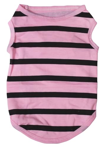 Petitebelle Hunde-Shirt mit horizontalen Streifen, Rosa/Schwarz, Größe XXL Petitebelle Hunde-Shirt mit horizontalen Streifen, Rosa/Schwarz, Größe XXL von Petitebelle