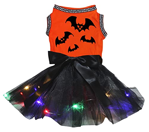 Petitebelle Hundekleid für Welpen, Fledermäuse, Orange / Schwarz, Größe XXL von Petitebelle