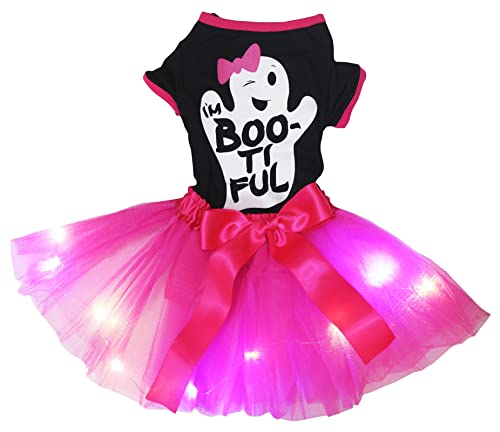 Petitebelle Hundekleid mit Halloween-Motiv, Geister-LED, Größe S von Petitebelle