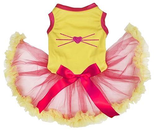 Petitebelle Hundekleid mit Hasennase, Gelb/Rot, Größe XXXL von Petitebelle