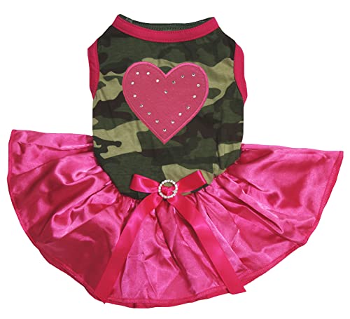 Petitebelle Hundekleid mit Herzen, Camouflage/Hot Pink, Größe XXL von Petitebelle