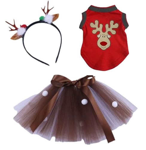 Petitebelle Hundekleid mit Rentiergesicht, Haar-Accessoire, Geburtstag, 3er-Pack, Rot, Größe XL Petitebelle Hundekleid mit Rentiergesicht, Haar-Accessoire, Geburtstag, 3er-Pack, Rot, Größe XL von Petitebelle