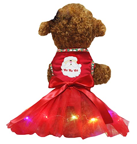Petitebelle Hundekleid mit Weihnachtsmanngesicht, Rot/Rot, Größe XXL von Petitebelle