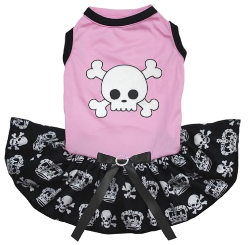 Petitebelle Hundekleid mit gekreuztem Knochengesicht, Größe L, Rosa / Schwarz Petitebelle Hundekleid mit gekreuztem Knochengesicht, Größe L, Rosa / Schwarz von Petitebelle