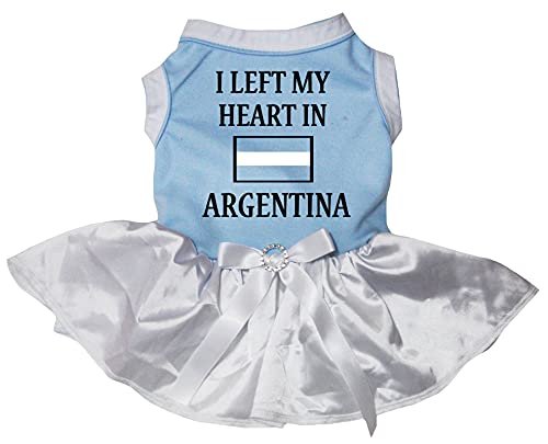 Petitebelle I Left My Heart In Argentina Welpenkleid für Welpen, Blau/Weiß, Größe XXXL) von Petitebelle